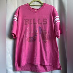 Buffalo Bills Pink Rhinestone Tee – Women’s Size L